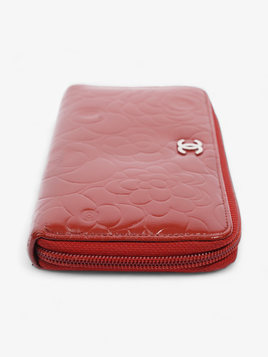 Camelia Zip Round Wallet Red Leather Image 3