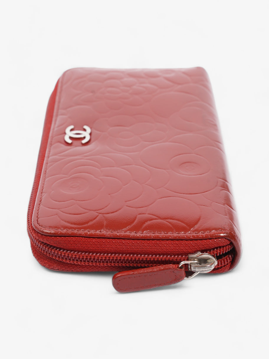 Camelia Zip Round Wallet Red Leather Image 4