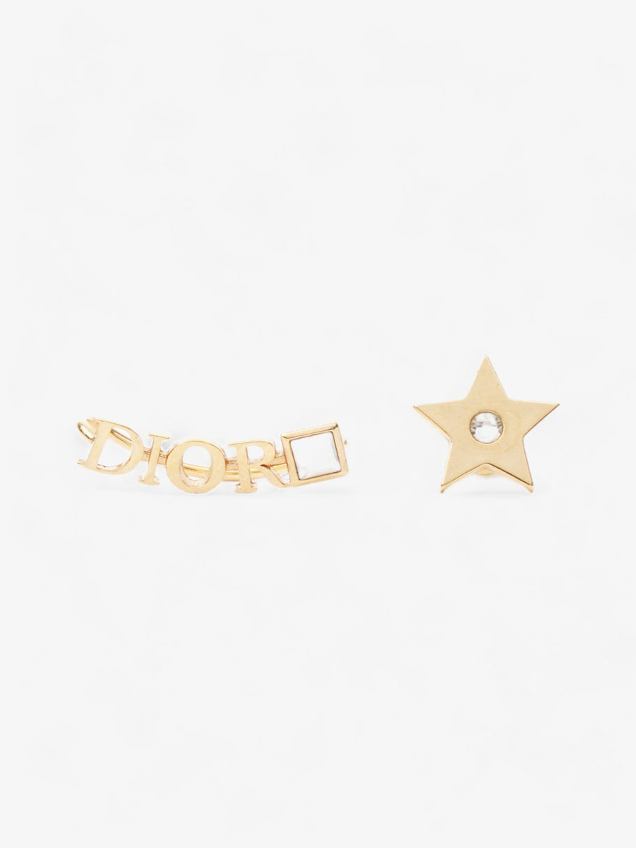 Christian Dior Star Logo Earrings Gold Base Metal Image 1