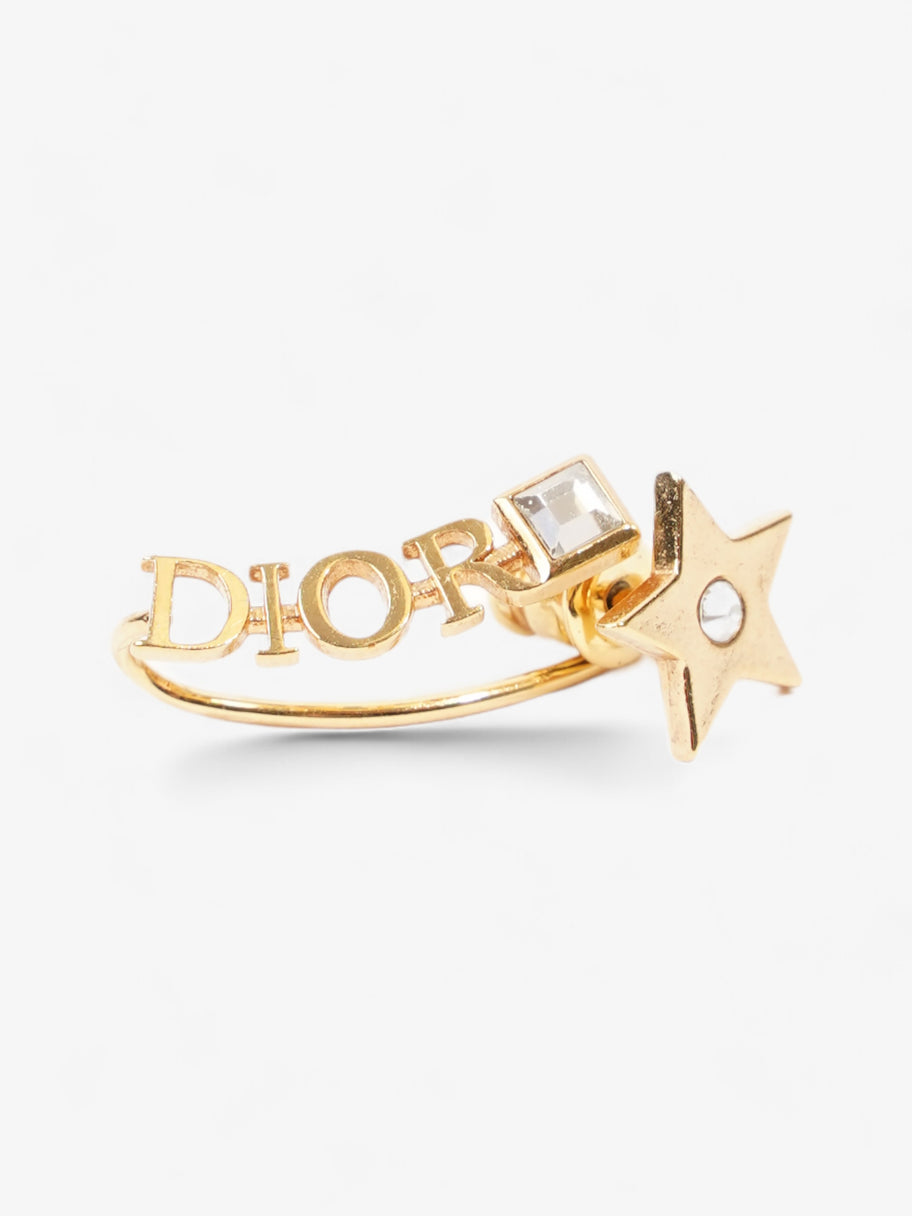 Christian Dior Star Logo Earrings Gold Base Metal Image 3