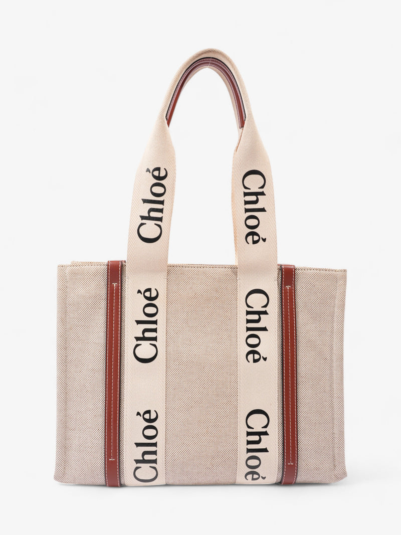  Chloe Woody Tote Beige Cotton Medium