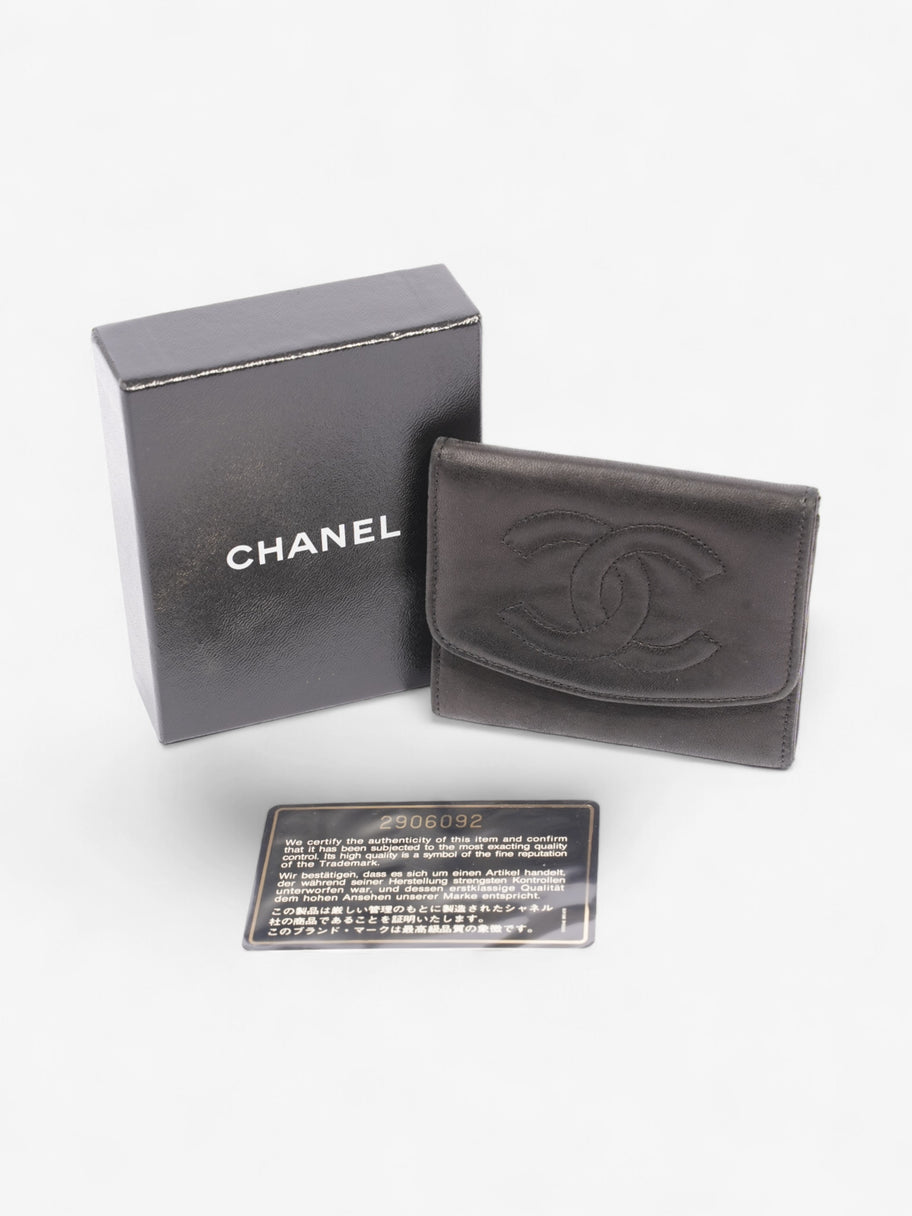 Chanel Coco Mark Lambskin Coin Purse  Black Lambskin Leather Image 6