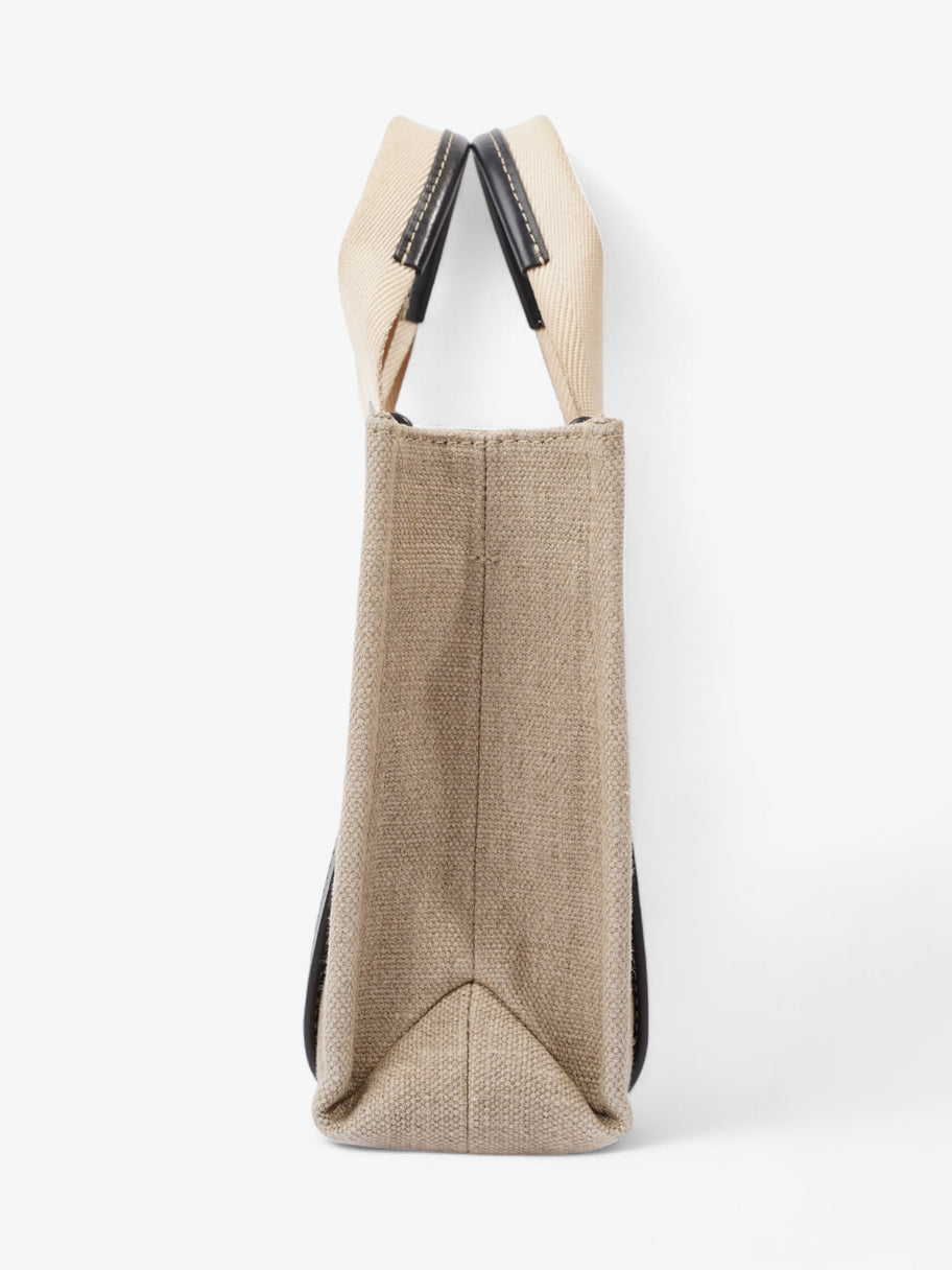 Chloe Woody Tote Beige / Navy Linen Small Image 3