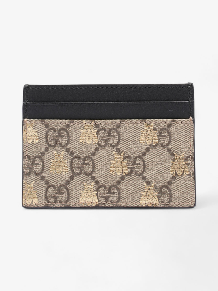 Gucci Bee Card Holder GG Supreme / Black / Gold Coated Canvas Image 2