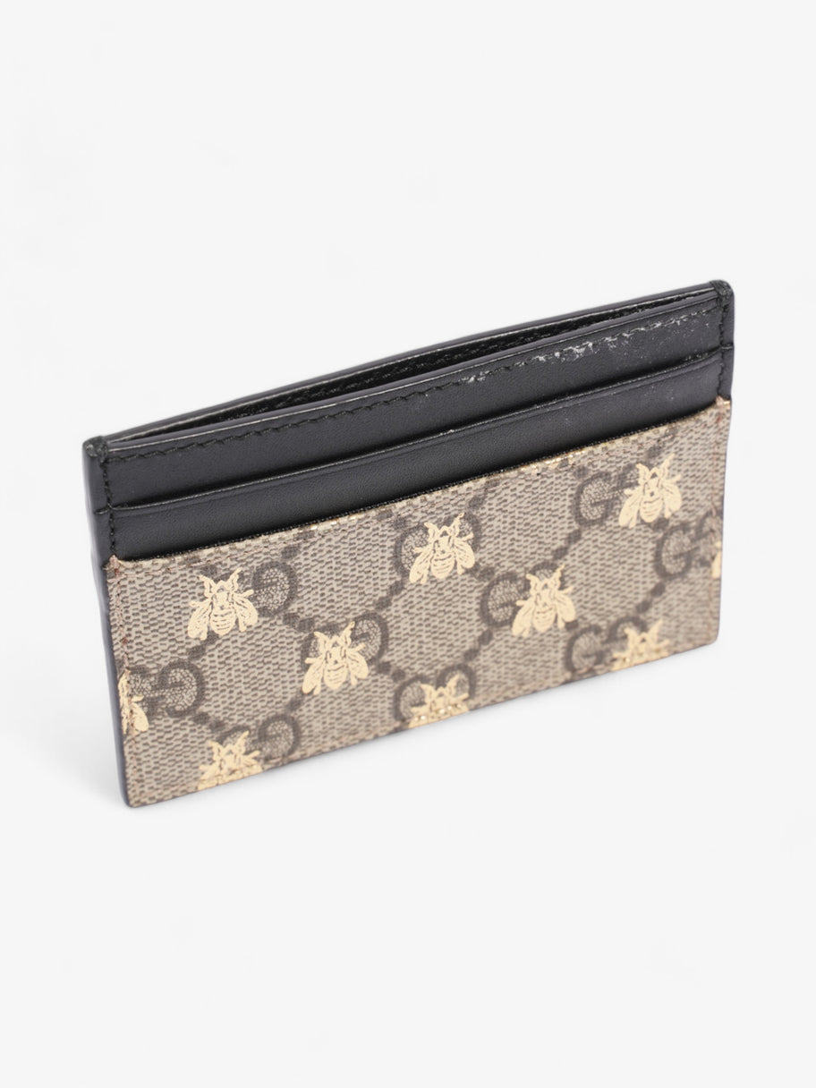 Gucci Bee Card Holder GG Supreme / Black / Gold Coated Canvas Image 4