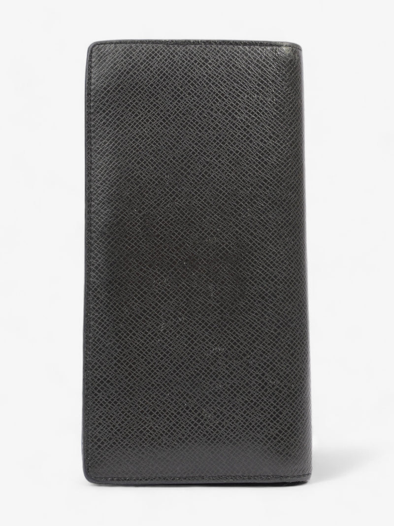  Louis Vuitton Taiga Portefeuille Brazza Long Wallet Black Leather