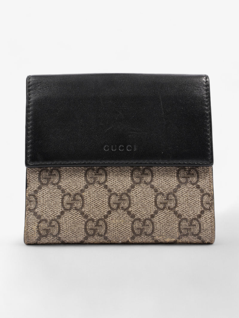  Gucci Padlock Wallet Beige And Ebony GG Supreme / Black Coated Canvas