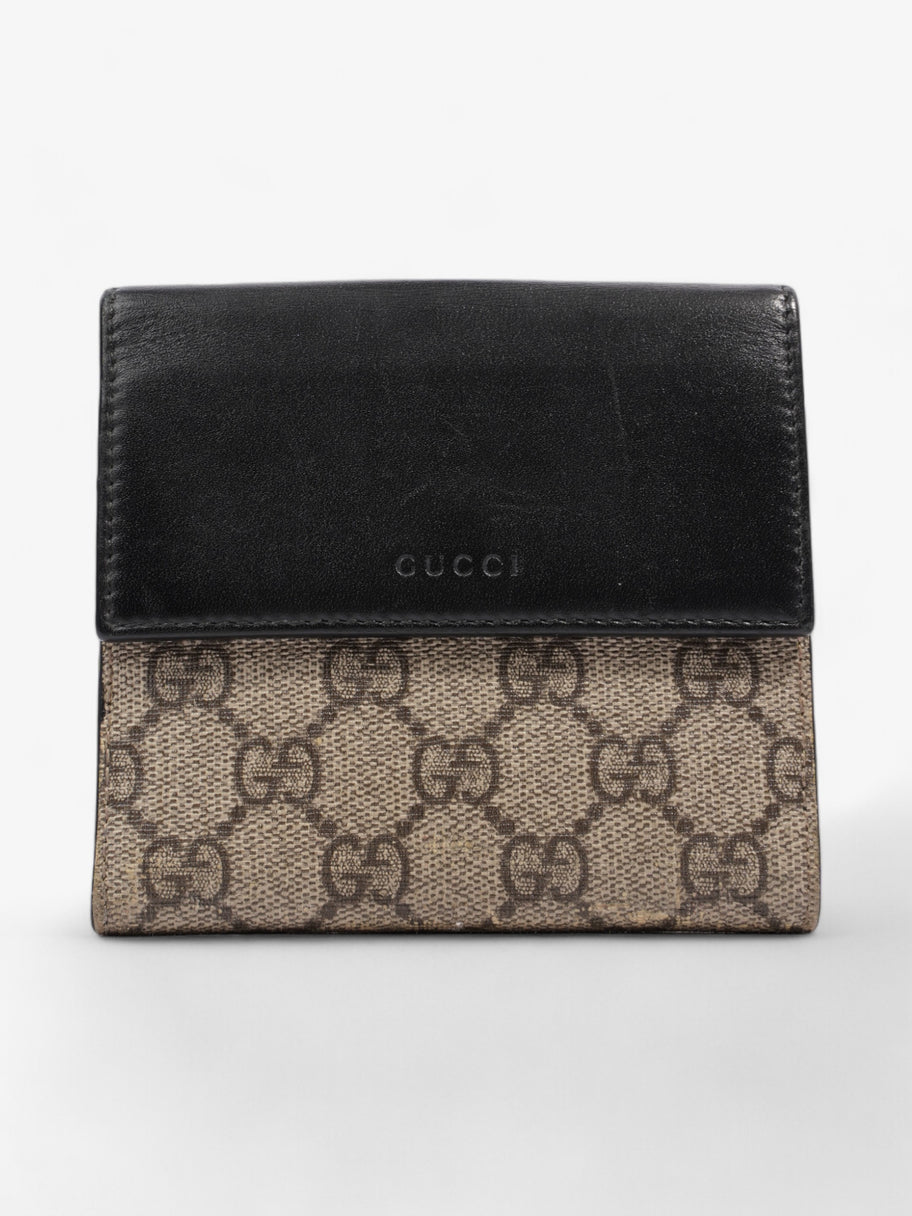 Gucci Padlock Wallet Beige And Ebony GG Supreme / Black Coated Canvas Image 1