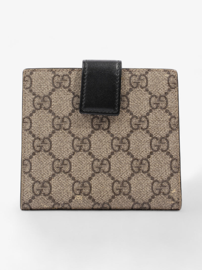  Gucci Padlock Wallet Beige And Ebony GG Supreme / Black Coated Canvas