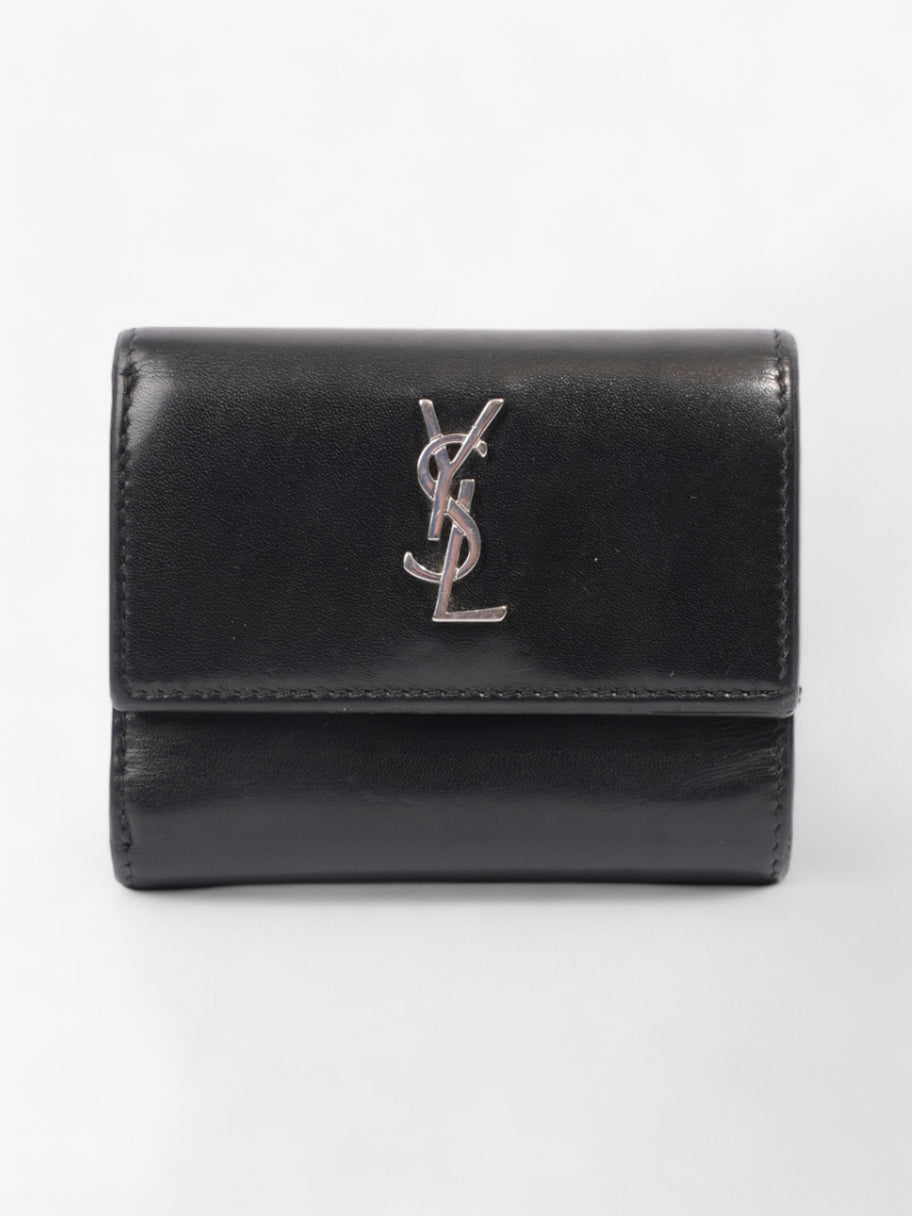 Saint Laurent Monogram Compact Wallet Black / Silver Leather Image 1