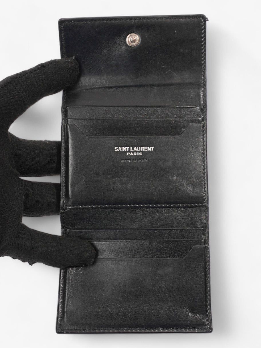 Saint Laurent Monogram Compact Wallet Black / Silver Leather Image 8