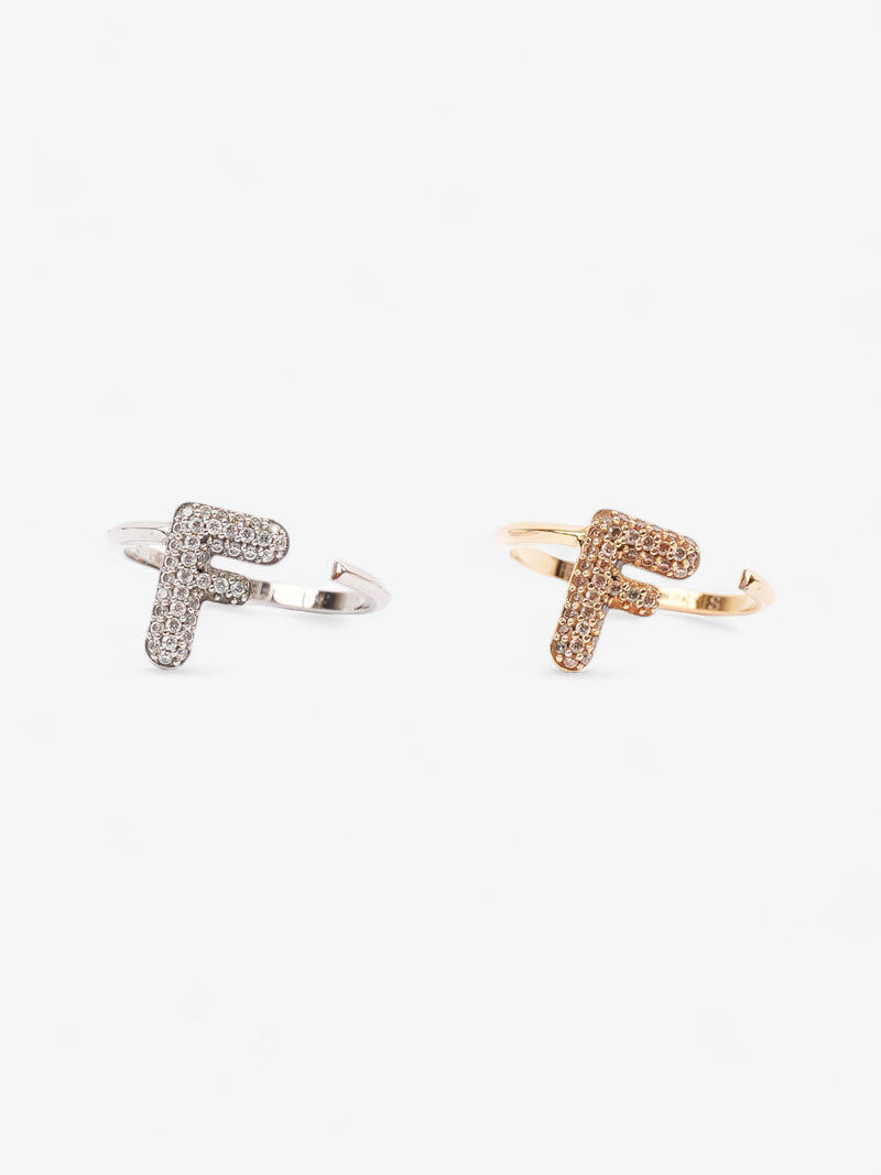  Fendi FF Rings Gold / Silver Base Metal Small