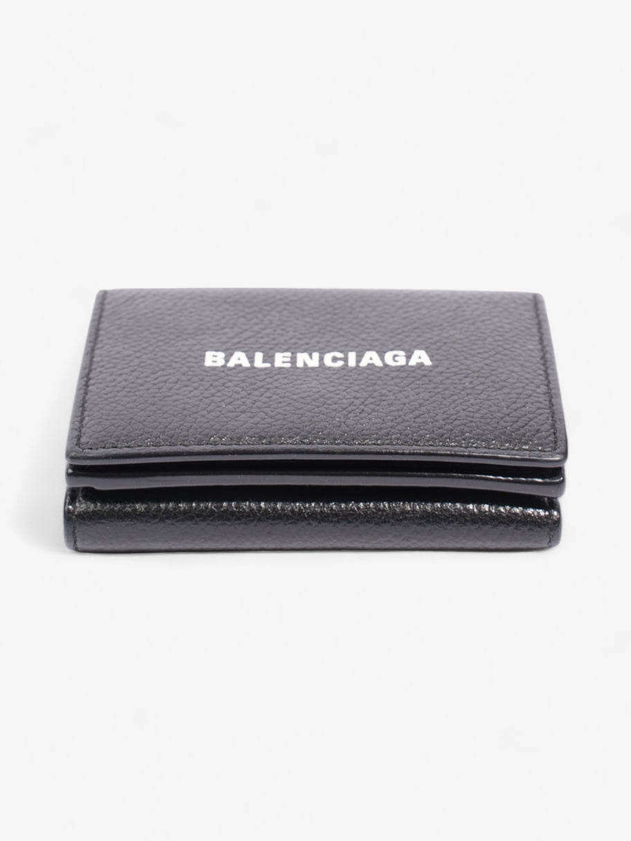 Balenciaga Logo Compact Wallet Black / White Leather Image 5