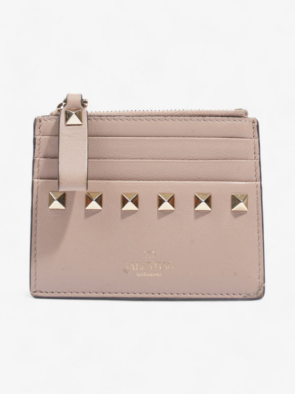 Valentino Rockstud Card Holder Poudre Leather