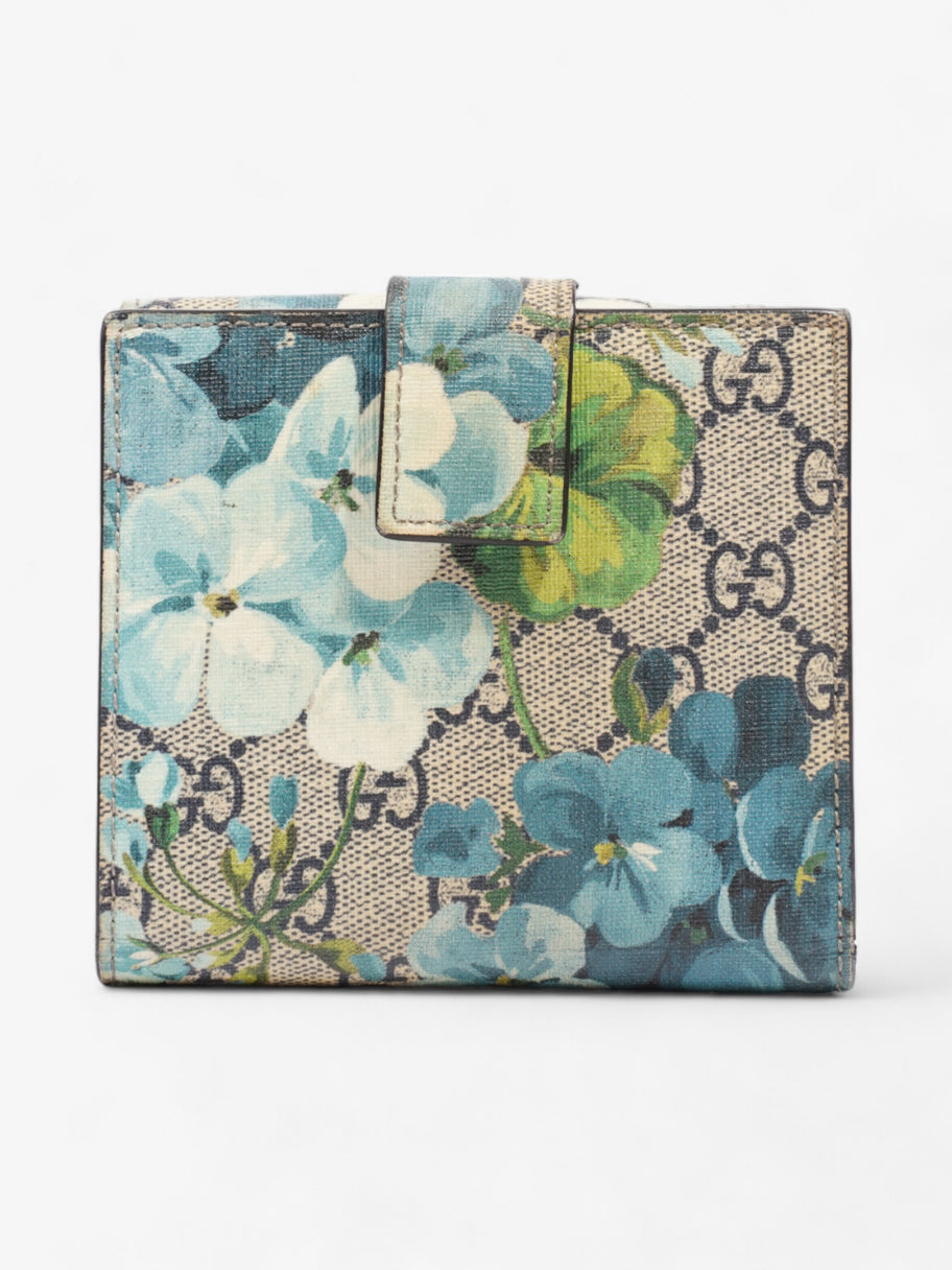 Gucci Monogram Blooms French Flap Wallet GG Supreme / Blue Coated Canvas Image 2