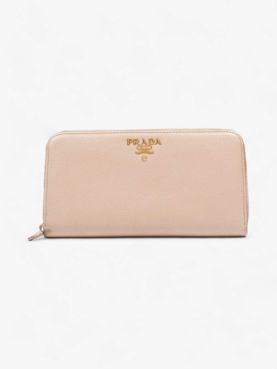 Prada Zip Around Wallet Beige Image 1