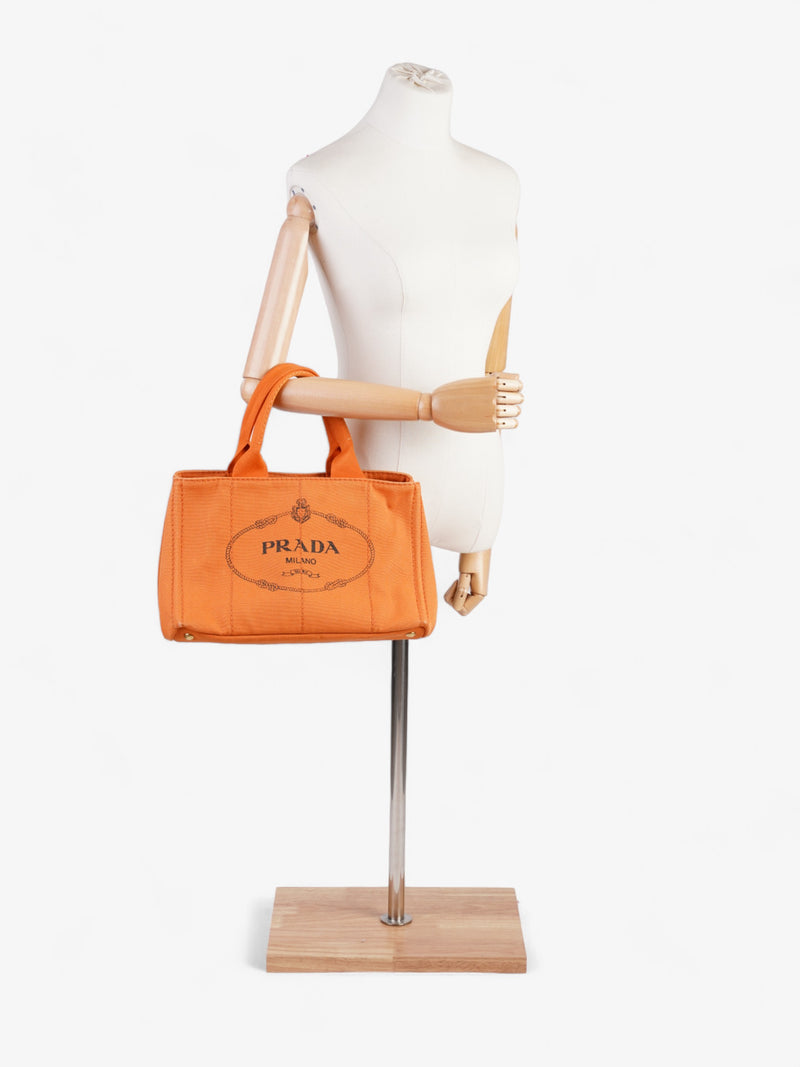  Prada Canapa Tote Orange Canvas Medium