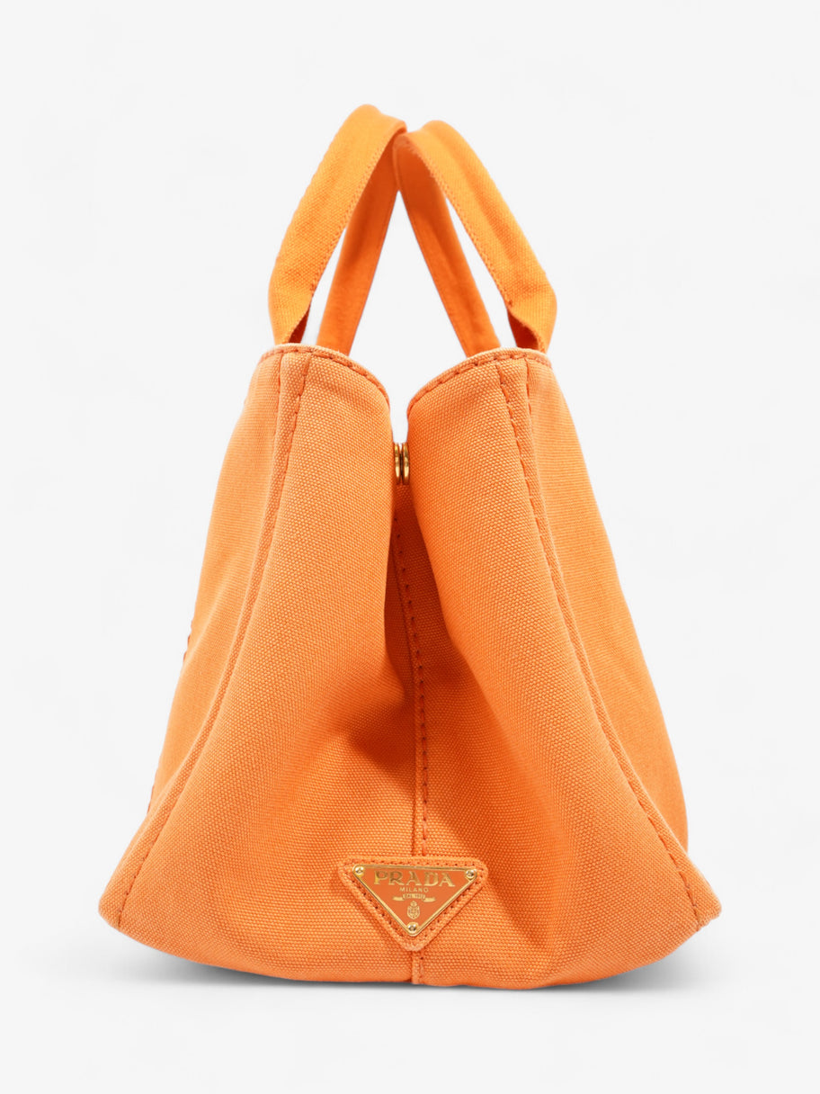 Prada Canapa Tote Orange Canvas Medium Image 5