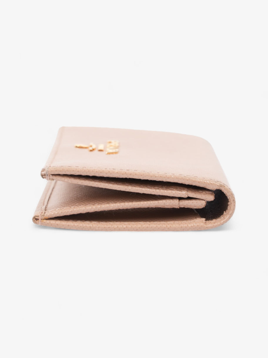 Prada Card Case Holder Beige Saffiano Leather Image 3