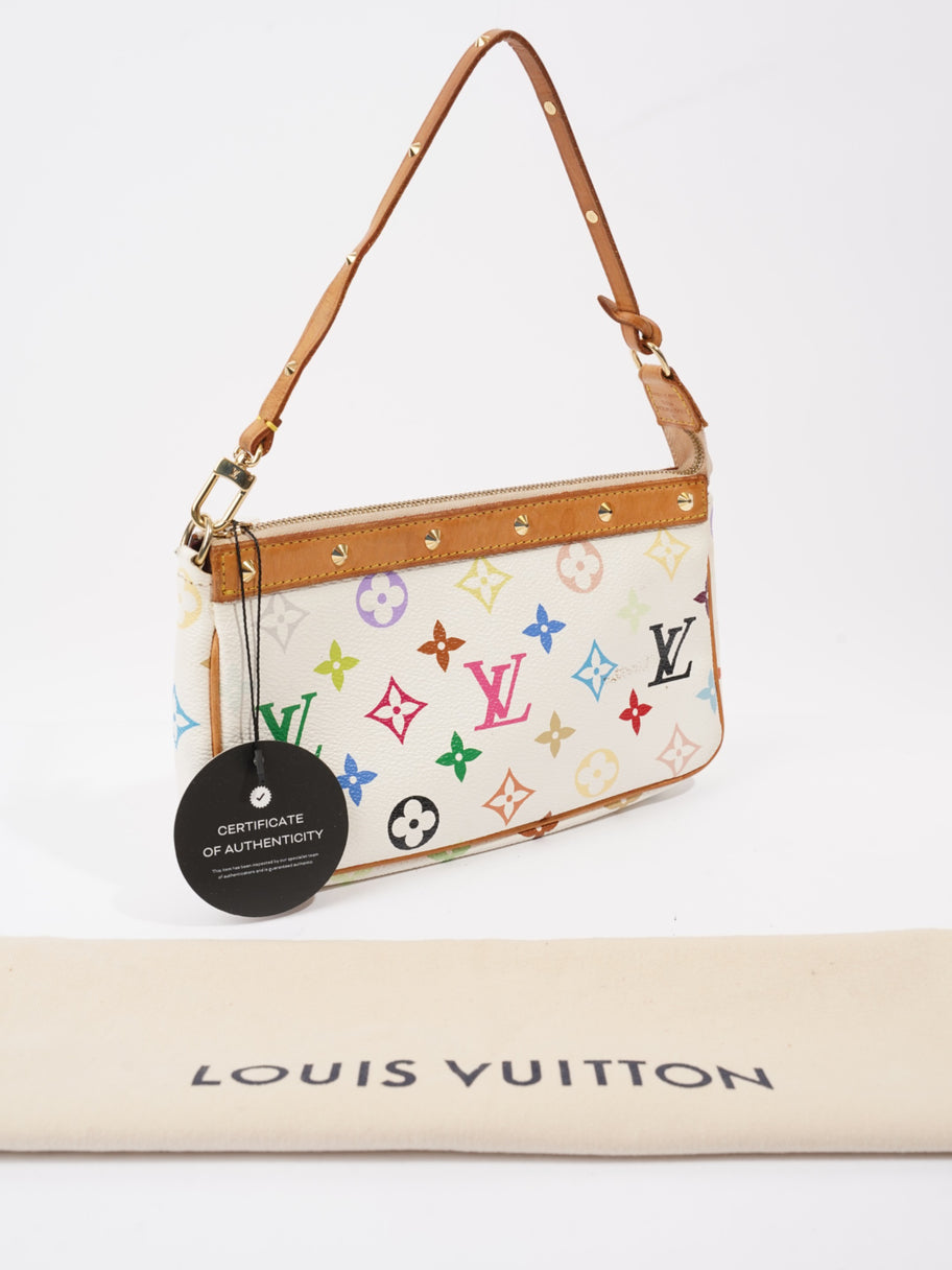 Louis Vuitton Pochette Accessoires White Multicoloured Monogram Coated Canvas Image 9