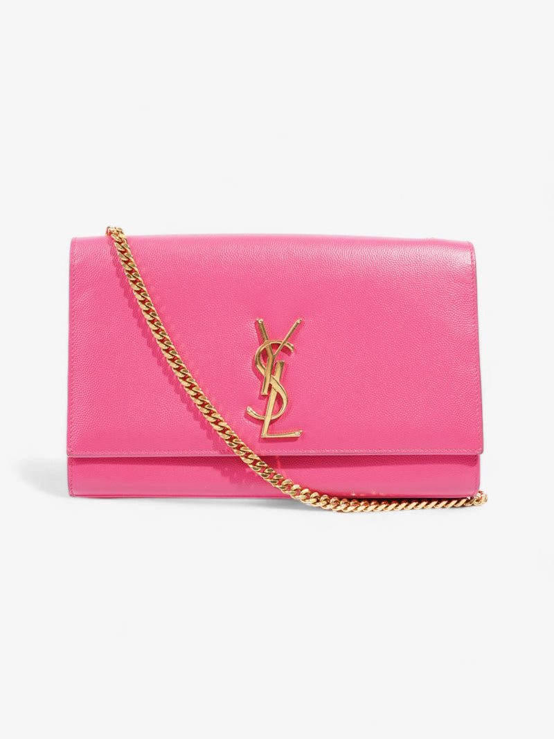  Saint Laurent Kate Neon Pink Grained Leather