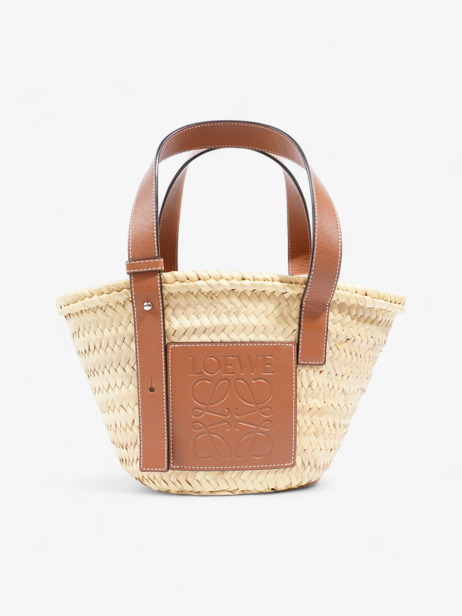 Loewe Basket Bag Brown Raffia Small Image 1