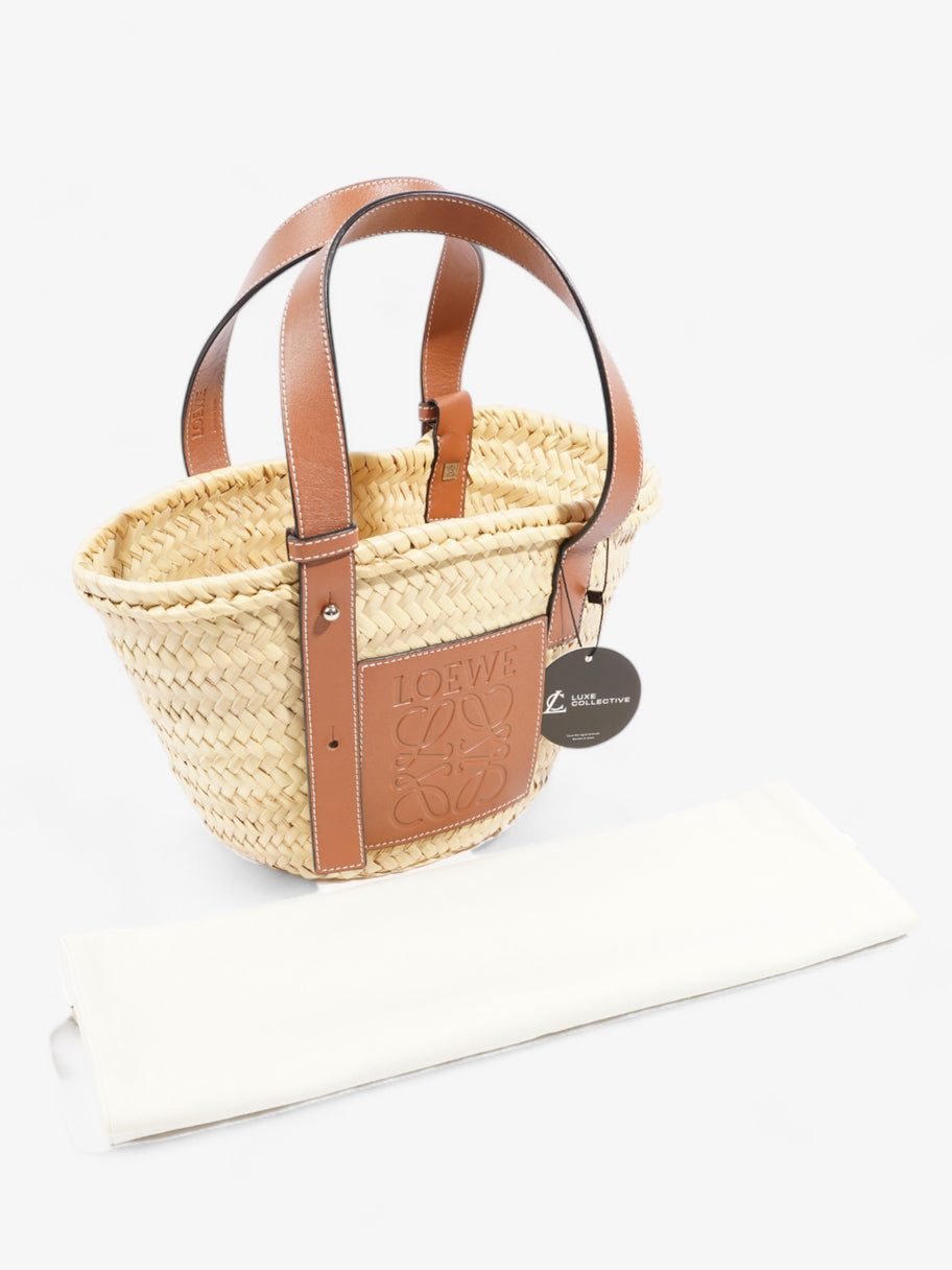 Loewe Basket Bag Brown Raffia Small Image 9