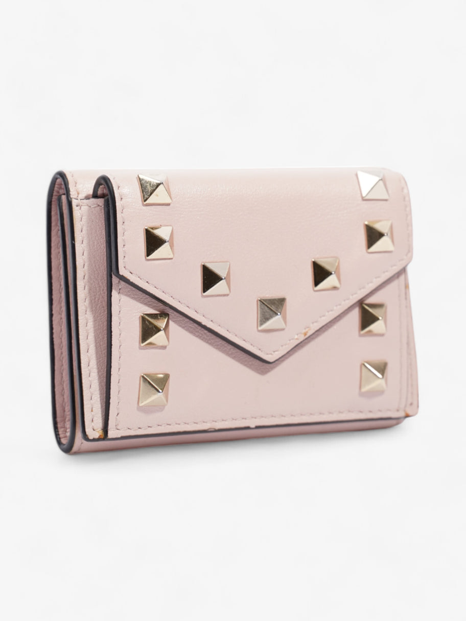 Valentino Rockstud Compact Wallet Pink / Gold Leather Image 4