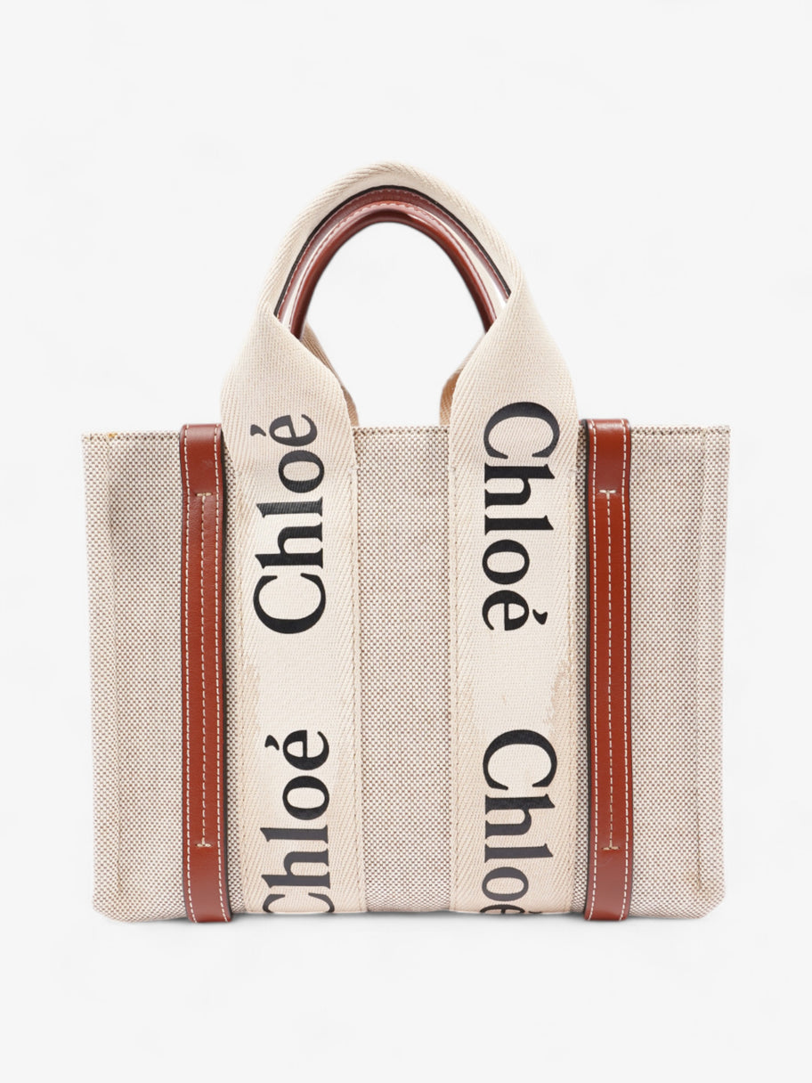 Chloe Woody Tote Beige Cotton Small Image 1