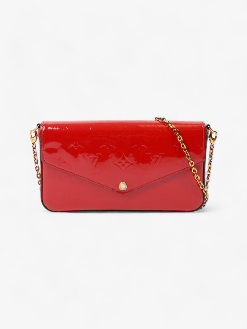  Louis Vuitton Pochette Felicie Red Vernis Leather