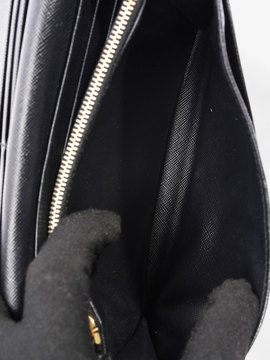 Prada Long Wallet Black Saffiano Leather Image 12