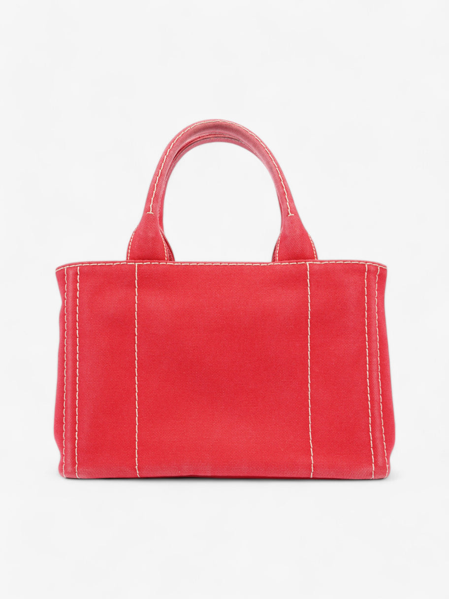 Prada Canapa 2 Way Handbag Red Cotton Image 4