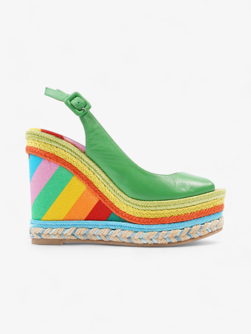  Rainbow Platform Wedges 110 Green / Multicolour  Leather EU 36 UK 3