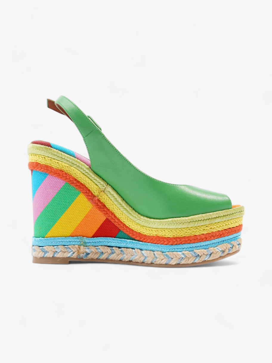 Rainbow Platform Wedges 110 Green / Multicolour  Leather EU 36 UK 3 Image 4