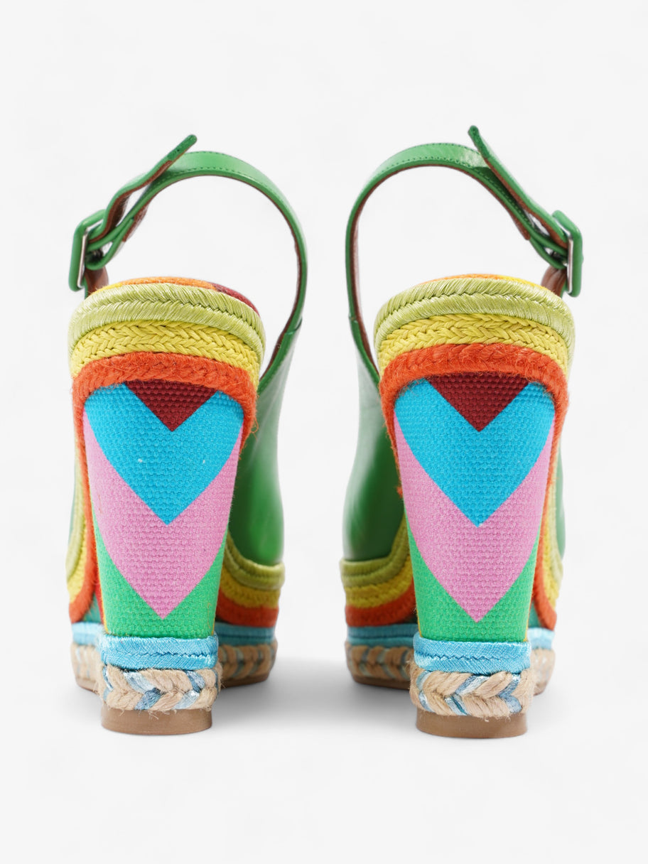 Rainbow Platform Wedges 110 Green / Multicolour  Leather EU 36 UK 3 Image 6