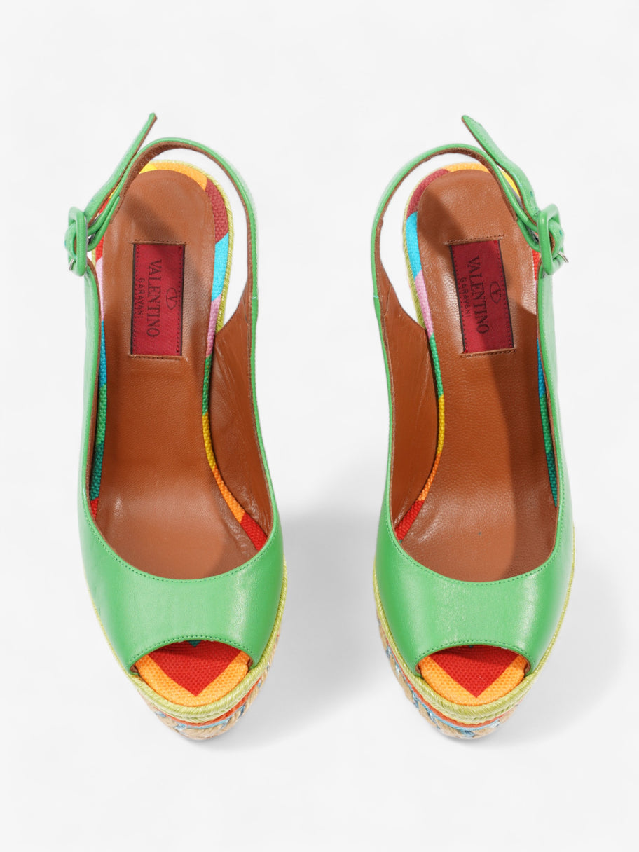 Rainbow Platform Wedges 110 Green / Multicolour  Leather EU 36 UK 3 Image 8