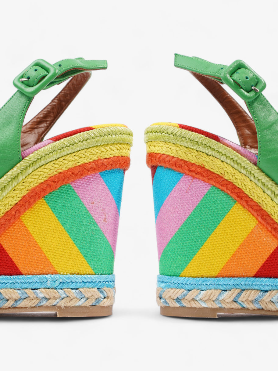 Rainbow Platform Wedges 110 Green / Multicolour  Leather EU 36 UK 3 Image 9