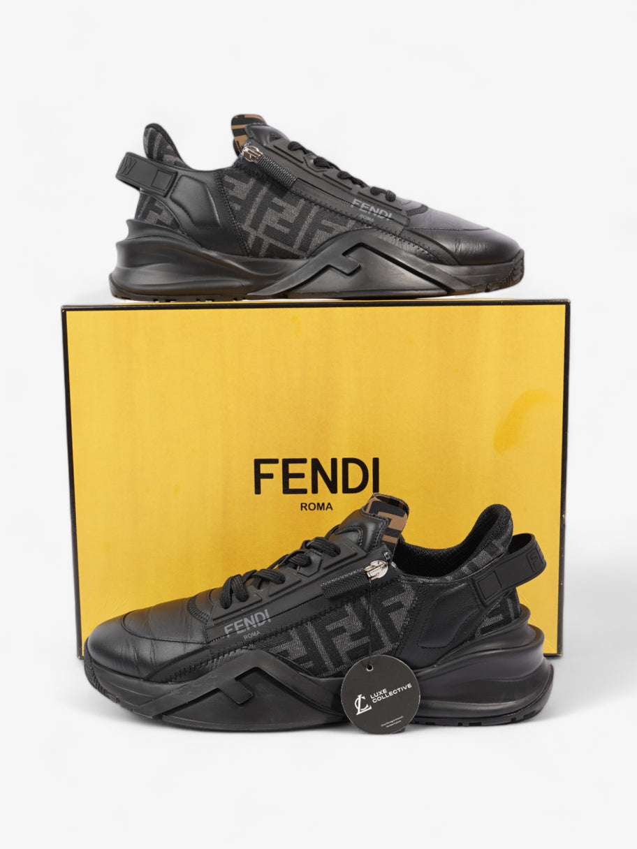 Fendi Flow Sneakers Black / Brown Leather EU 44 UK 10 Image 10