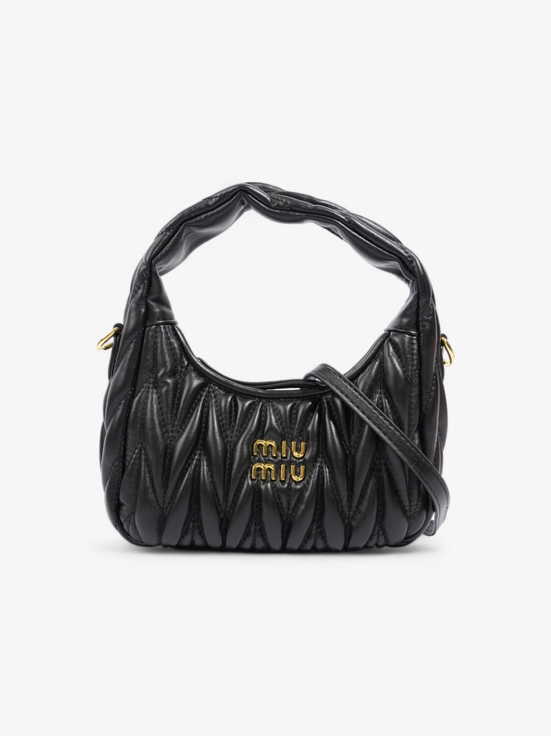  Miu Miu Hobo Bag Black Matelasse Leather