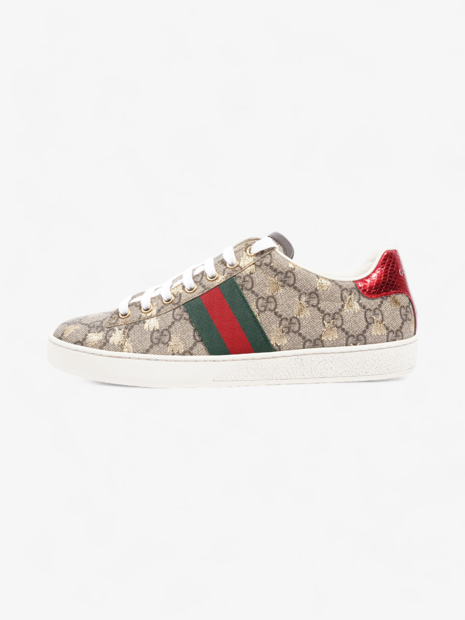 Gucci Ace GG Bee Supreme Sneakers Beige Monogram / Green / Red Canvas EU 38.5 UK 5.5 Image 5