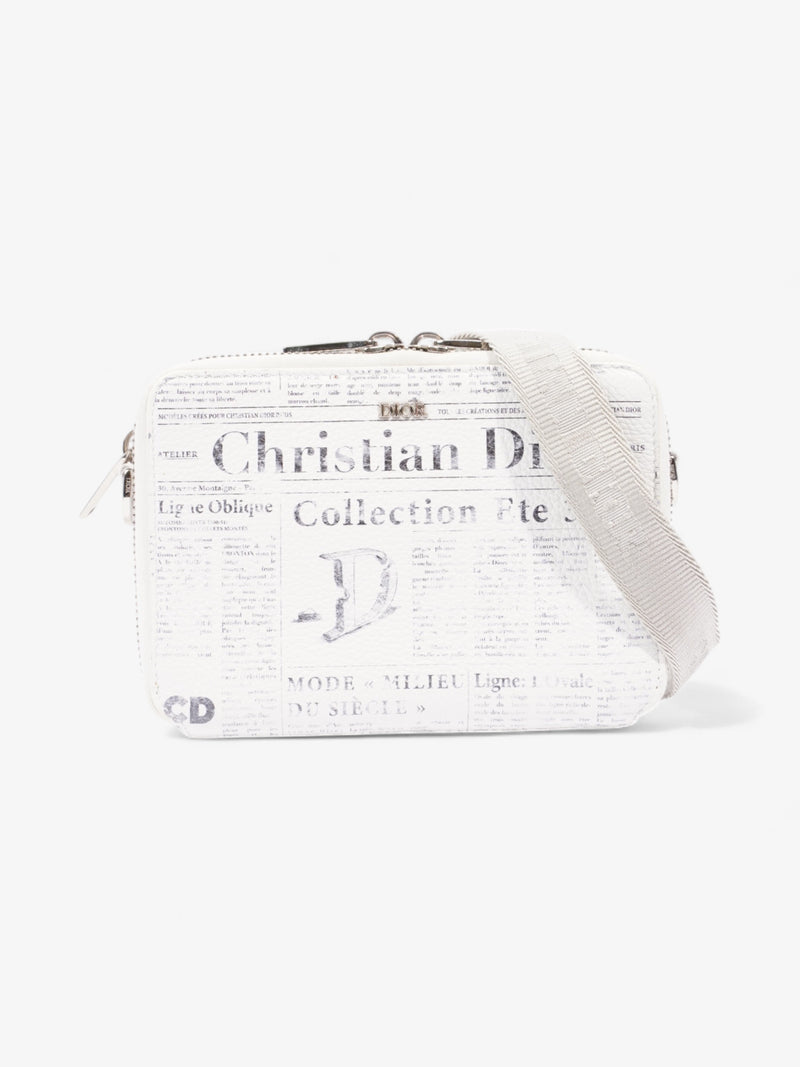  Christian Dior x Daniel Arsham Wallet On Strap White / Black Leather