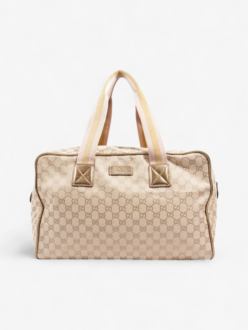  Gucci Interlocking G Travel Bag GG Supreme / Gold / Pink Canvas