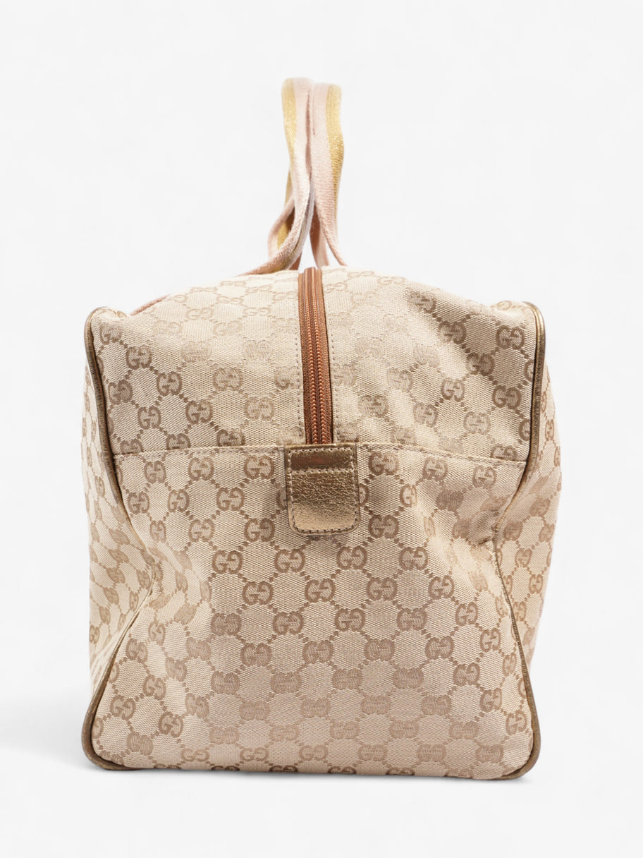 Gucci Interlocking G Travel Bag GG Supreme / Gold / Pink Canvas Image 5