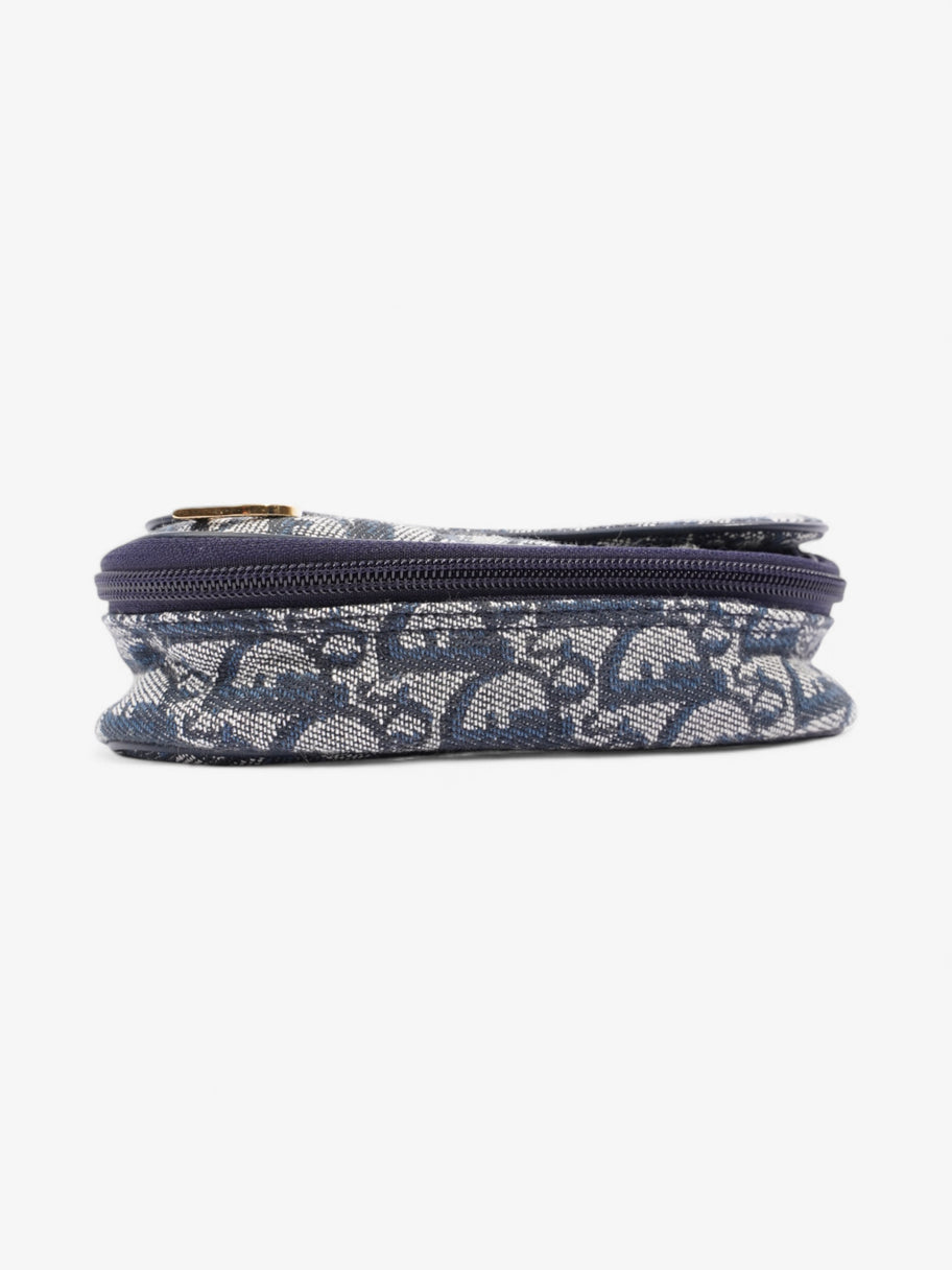 Christian Dior Trotter Saddle Pouch Blue Oblique Cotton Image 5