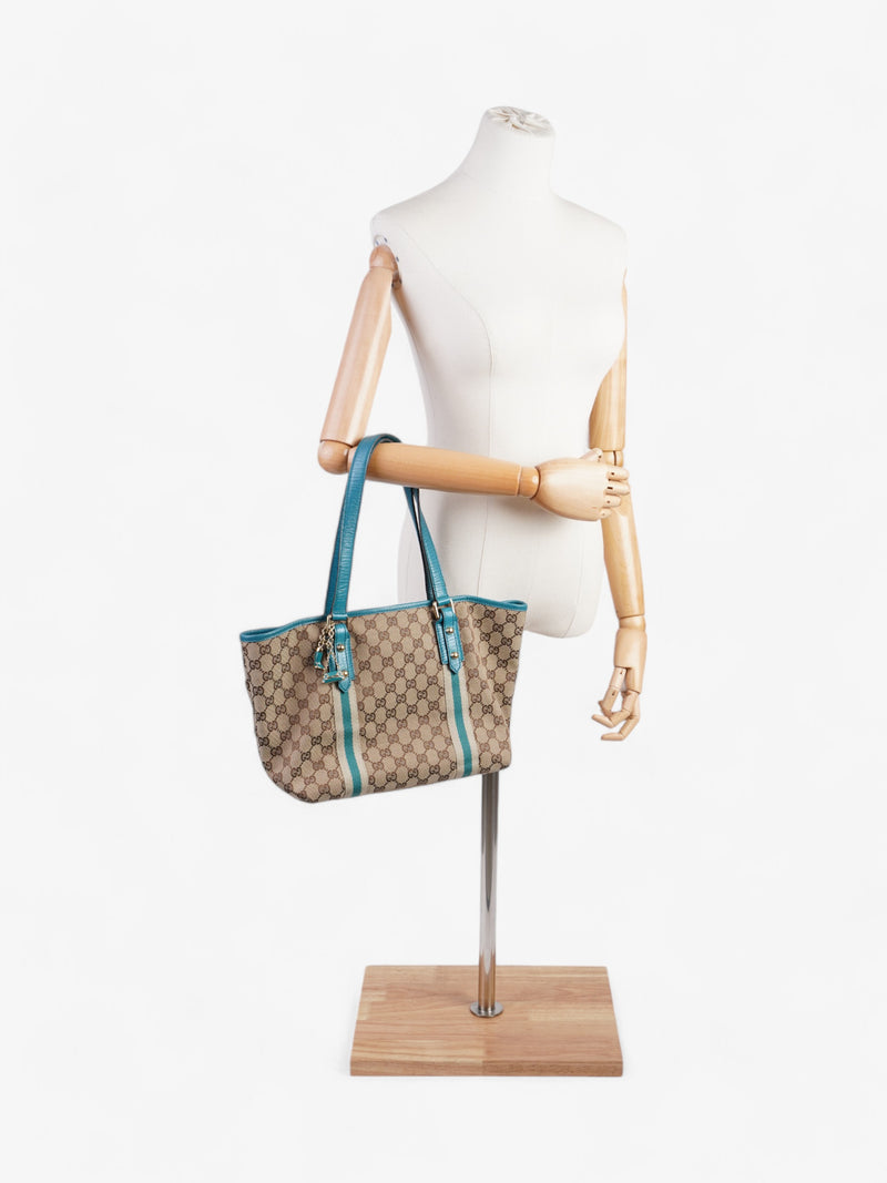  Gucci Jolicoeur Tote GG Supreme / Turquoise Canvas