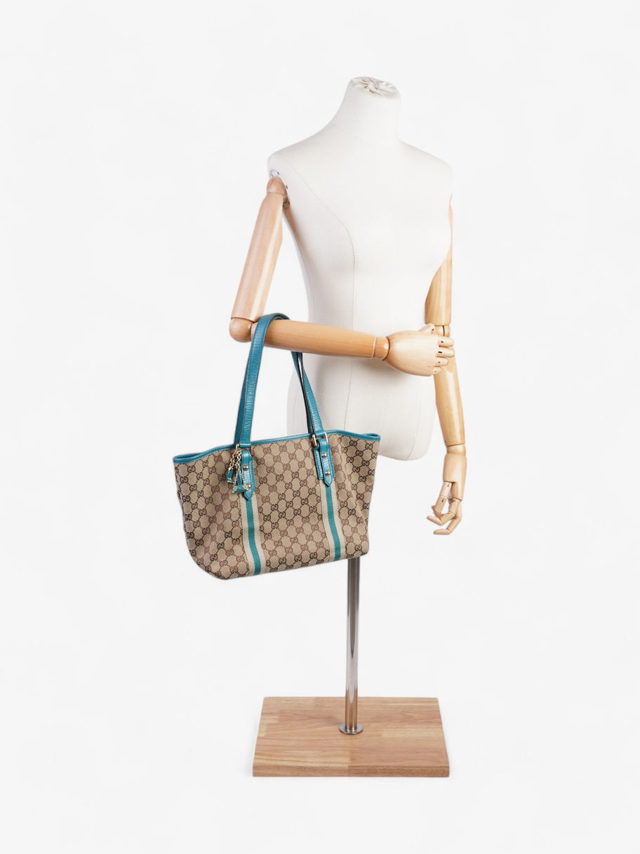 Gucci Jolicoeur Tote GG Supreme / Turquoise Canvas Image 2