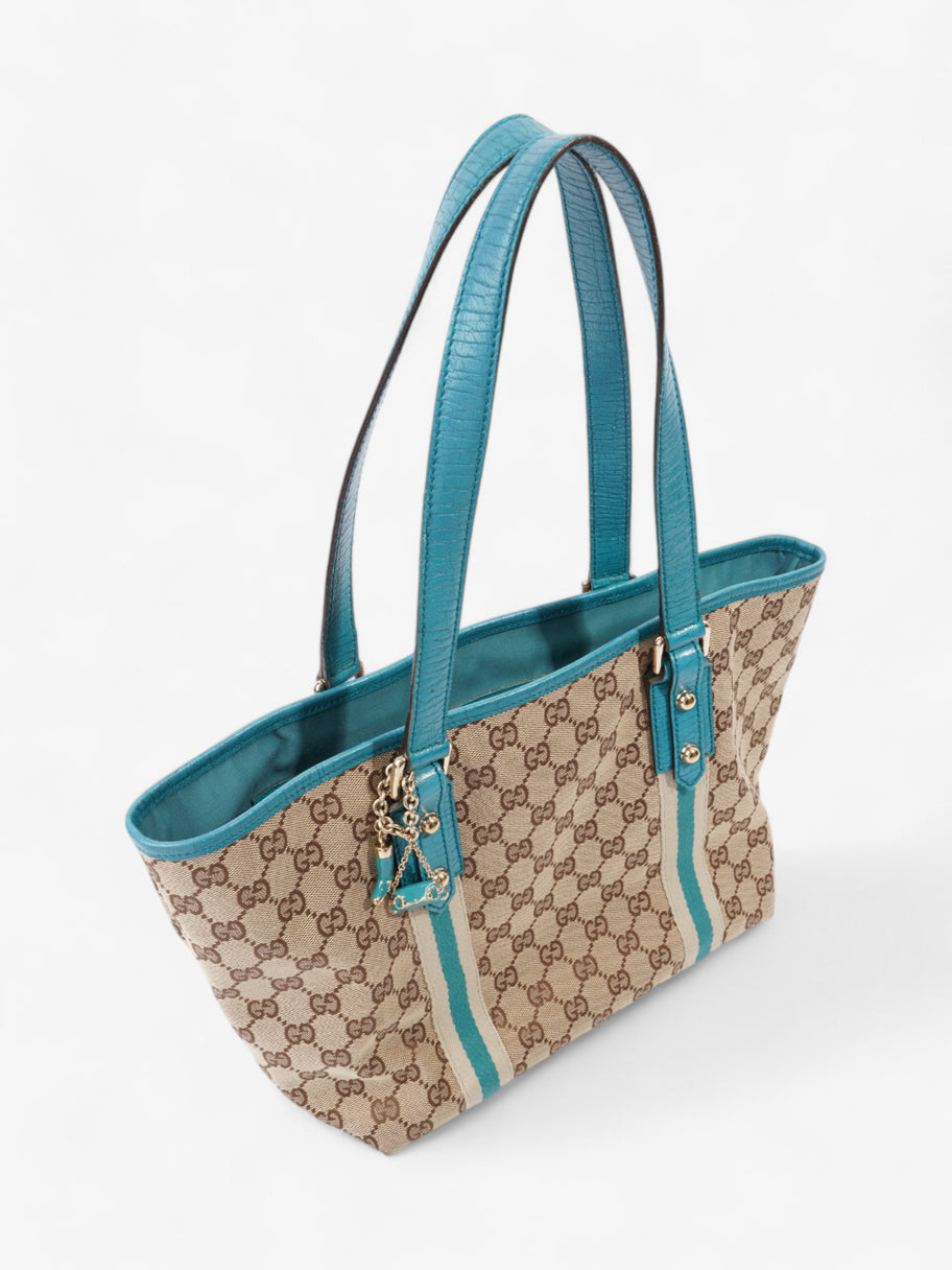 Gucci Jolicoeur Tote GG Supreme / Turquoise Canvas Image 7