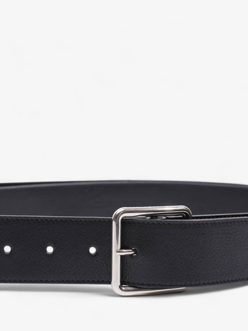  Alexander McQueen Square Buckle Belt Black Calfskin Leather 75cm 30