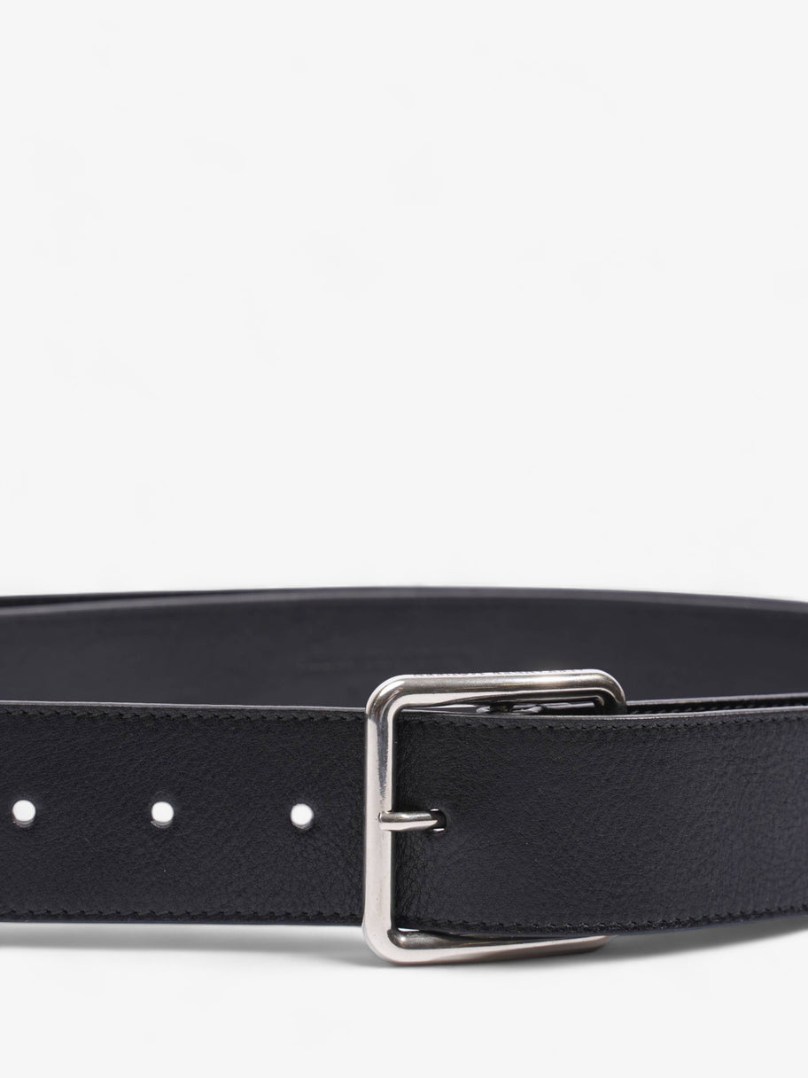 Alexander McQueen Square Buckle Belt Black Calfskin Leather 75cm 30