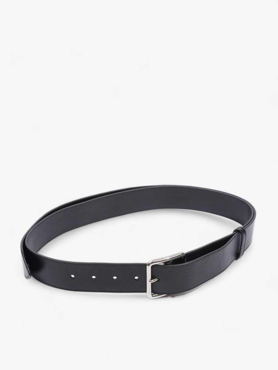 Alexander McQueen Square Buckle Belt Black Calfskin Leather 75cm 30